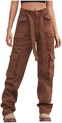 Ženski teret Joggers Pješačke hlače s džepovima udobne casual bagery trake na otvorenom na otvorenom