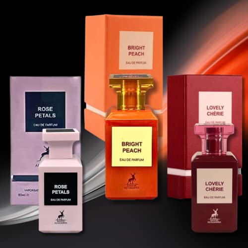 Maison Alhambra Bright Peach, Lovely cherie,& Rose latice nevjerovatan kolekcija EDP - 80Ml |Maison miris.