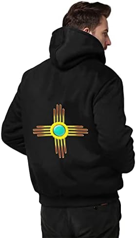Zia Sun Pueblo New Mexico muške dukserice sa punim patentnim zatvaračem teška dukserica od flisa topla jakna