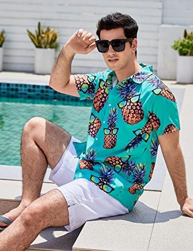 Tuoroad muški 3D tiskani cvijet havajska majica Casual Tropical Beach Holiday Aloha kratki rukav dolje majica