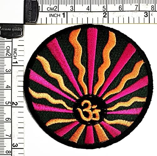 Kleenplus 2kom. Krug Om Aum Hinduizam Mantra Yoga simbol gvožđe na zakrpama aktivnosti vezeni Logo obući farmerke jakne šeširi ruksaci