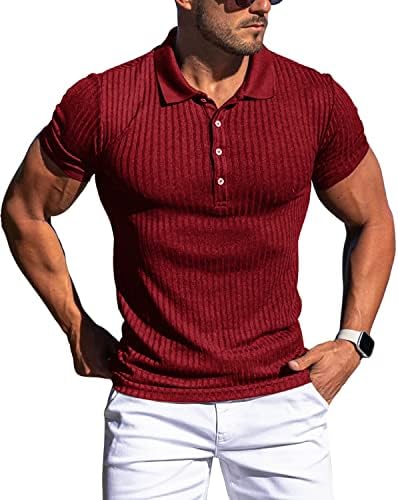 Muscle Polo Shirts for Men Slim Fit kratki rukav golf Shirts Men Dry Fit Shirts Casual Stylish Clothes