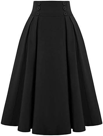 Suknja modna plutajuće ležerne suknje od struka Vintage žene sa džepovima džepova i suknja
