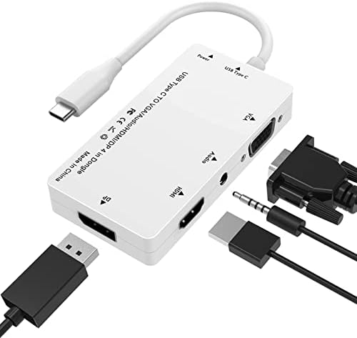 KKF USB C to HDMI DisplayPort VGA Audio Multiport adapter, Thunderbolt 3 za Macbook Pro, Air, iPad Pro, Dell XPS, Lenovo i još mnogo