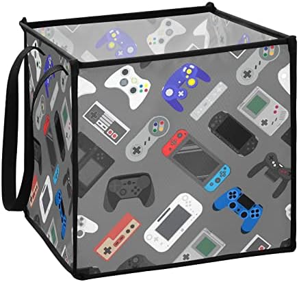 Oyihfvs Joystick GamePads Besprekosana na sivo kvadratni kante za skladištenje, igračka rasadnik Košar za kantur Organizator kockice