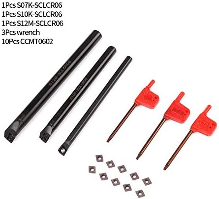 Set dosadnih šipki SCLCR Strug Boring unutrašnji držač za struganje + 10 kom Ccmt0602 umetak + 3 kom ključ industrijski alati za umetak