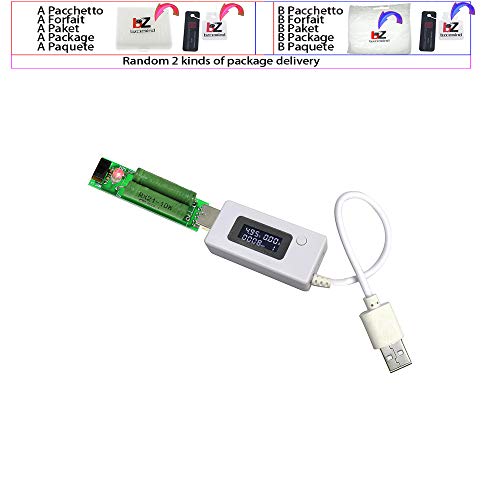 LCD Micro USB punjač Napon struja testernog metarskog detekatora Bijela / crna boja + otpornik opterećenja 2A / 1A sa prekidačem,