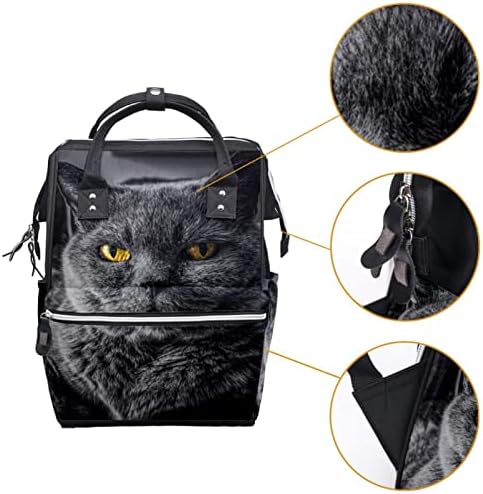 Crne mačke debele svijetle oči rugačke torbe ruksak babdene torbe za promjene multi funkcije Velika kapacitet putne torba