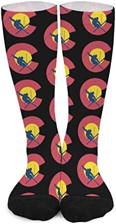 Kolorado zastava Skijanje Skijaška s tiskanim bojama Utakčavanje čarapa Atletska koljena visoke čarape za žene muškarci