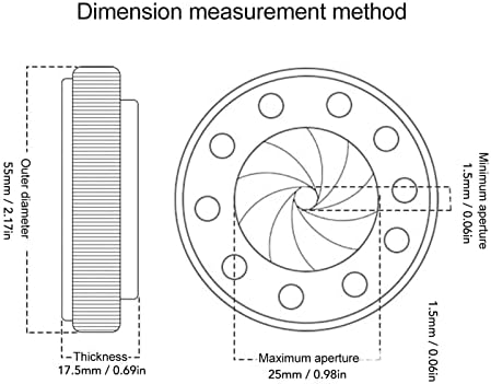 Tgoon Iris otvor blende, Ručno podešavanje Aluminijumska legura Nerđajući čelik 17.5 mm debljine 55mm od kamera dijafragma 14kom sečivo