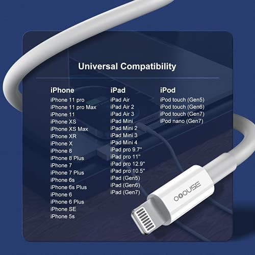 [3 pakovanje] Apple punjači za iPhone 12 11 punjač 10 Ft, [Apple MFI certificirani] kabl za punjenje jabuka 10ft munja do USB kabela