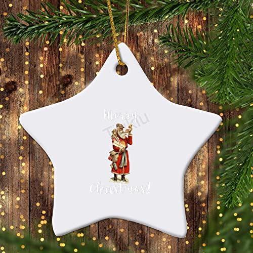 3 inčni Božić dekoracije Vintage Santa Claus Quote OrnamentsStarChristmas ukrasi za djecu dječaka djevojke visi ukrasi za jelku ukras