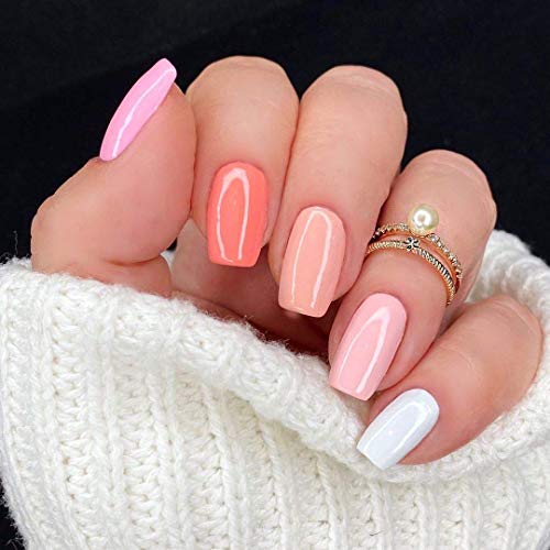 Vishine gel komplet lakova za nokte, 6 Boja Bijeli aktovi Pink Peach Colors Gel lak za nokte UV Gel manikir Set Nail Art at All Seasons