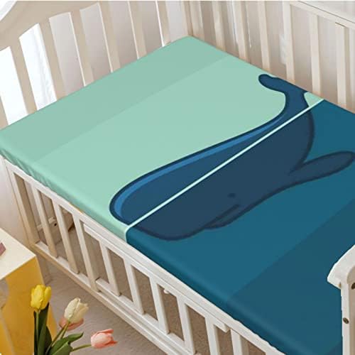 The Whale Tema sa opremljeni krevetić, Standardni madrac sa krevetom ugrađeni lim za madrac posteljina madrac-list za dečake za dečake,