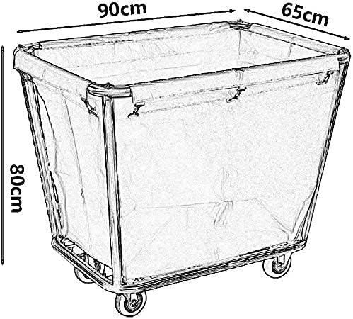 NEOCHY pokretne kolica, kućna kolica za serviranje mobilna kolica za sortiranje veša sa torbom i točkovima, okvir od nerđajućeg čelika, maksimalno opterećenje: 200Kg / braon/90 * 65 * 80Cm