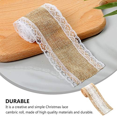 2pcs Prirodni burlap čipka traka za vjenčanje DECOR DECOR DIY RUČNI LACE RIBBON CING DECORACES Darove ukrasi