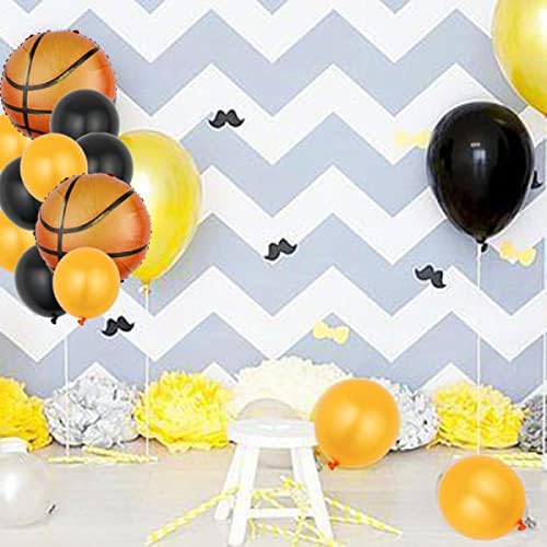 Košarkaški balon Set 10. rođendan ukras broj 10 folija balon Zlatni košarkaški balon ukras crni žuti balon za lateks za dječji rođendanski