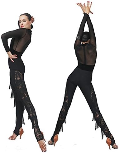Žene seksi originalne crne baršunaste gaze tassele šuplje čipka flamenco salsa samba rumba tango valcer latinoamerički sala za plesne