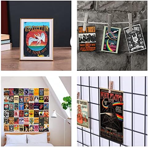 EDUS 54kom Vintage Rock Wall Collage Kit, Rock Band posteri za estetsku sobu 90s, Retro muzički koncertni Album Wall Decor Nirvana