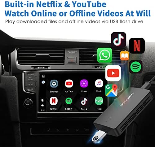 Bežični karplay adapter sa netflix, lamvose 2023 The Magic Box Carplay Stream za vaš automobil za Apple Carplay i Android Auto, Multimedia