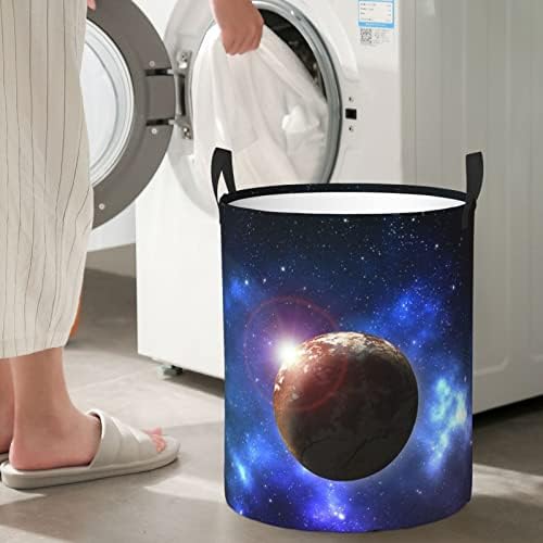 Planete u svemiru pozadina štampana korpa za veš sklopiva kružna korpa kanta za odlaganje odeće za dnevne potrepštine torba za odlaganje