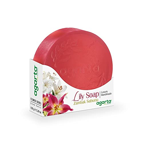 Agarta Luxury Handmade natural Lily sapun 5.29 Oz serija cvijeća, pranje, čišćenje, sapun za glavu, sapun za tijelo, sapun za ruke,