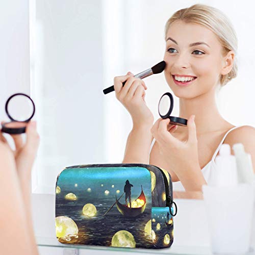 Toaletna torba Kozmetička putokaza za šminkanje za pranje šminke torbica za pranje sa zatvaračem koji veslaju čamca među užarenim