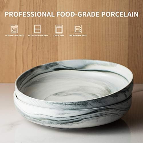 Porculan u Porcelanu YHOSSEUN Podesite keramičku posluživanje posude za posudu salata set za tjestenine sa salatom 2 pakovanje, sivi