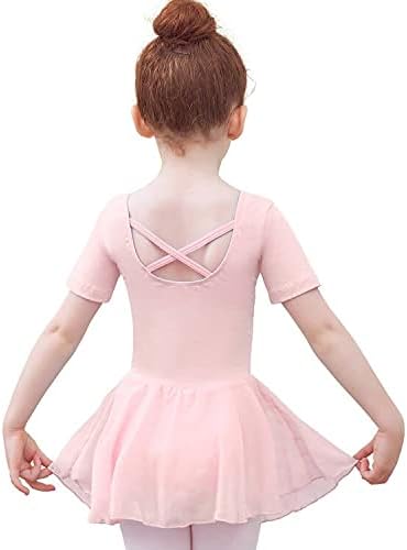Baletna haljina za djevojčice Dječija plesna triko sa V-izrezom kratka/duga rukava za plesni kostim plesna Odjeća sa šifonskom suknjom