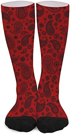 Crno i crvene paisley bolovni čarape za blok Sportske čarape za tinejdžere za odrasle
