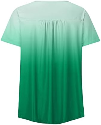Tunic Dressy Casual Shirts kratki rukav okrugli vrat gradijent Sakrij stomak puloveri modni ljetni majice za žene 2022