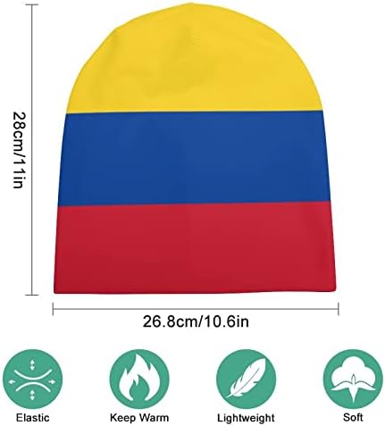 Kolumbijska zastava Unisex Beanie Cap Mekana topla lubanja kapa za pulover za spavanje