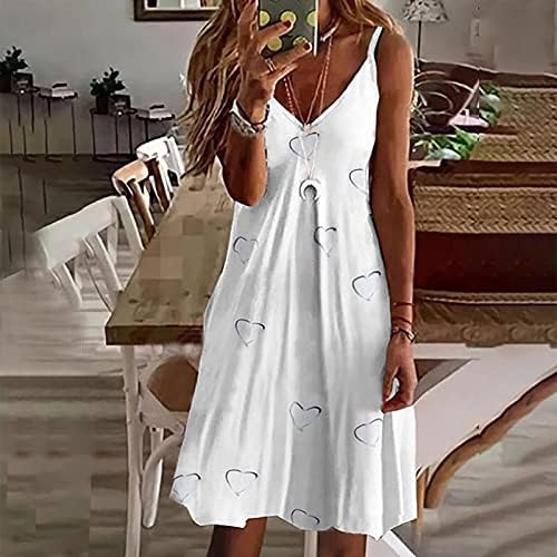 Adhowbew haljine za plažu za žene Casual Ljeto V izrez Klizni haljina plus veličina cvjetna print labava fit mini haljina