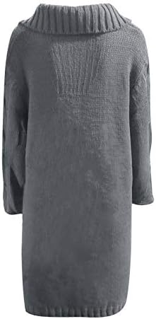 Drape Front Cardigan Women kaput Jednokrevetni džemper džep kapuljača velike veličine rukava duge žene