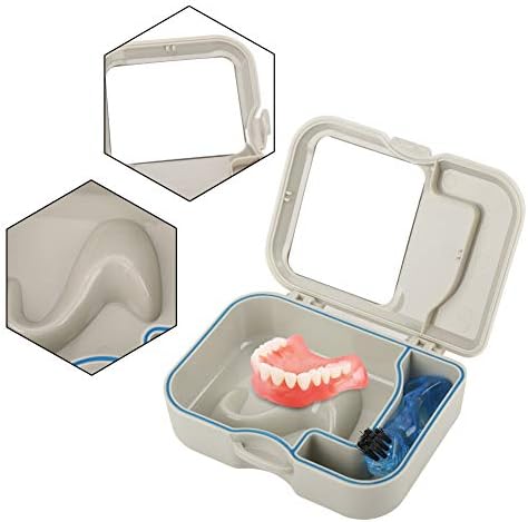 Fafeicy 1pc kutija za odlaganje proteza, futrola sa ogledalom i čistom četkom zubni aparat, ručni alati & dodatna oprema
