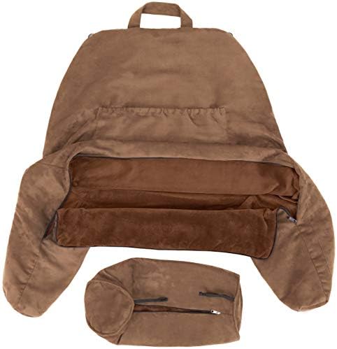 Muž jastuk Combo - XXL Cover Aspen: Saddle Brown & Backrest jastuk sa rukama: XXL sedlo smeđe - reverzibilni mikro pliš za microsuede