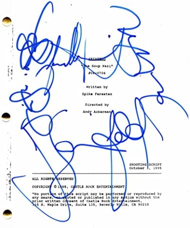 Jerry Seinfeld, Julia Louis-Dreyfus, Jason Alexander, i Larry David Cast potpisan Autogram Seinfeld The Soup Naci Potpuna epizodna