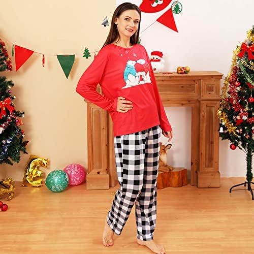 Uklapanje božićnih odjeće za porodični medvjed kaidni ispis Xmas PJS odjeća Porodična odjeća za spavanje udobne meke noćne odjeće