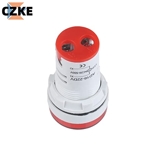 Ndjqy 2pcs Mini digitalni voltmetar 22mm krug AC 12-500V Tester za ispitivanje napona Monitor Monitor LED indikator 30x30mm