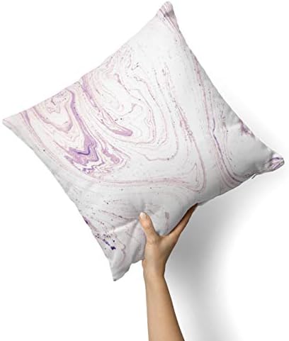 Iirov Light ljubičasta teksturirana mramorna - prilagođeni ukrasni kućni dekor unutarnji ili vanjski bacanje jastuk plus jastuk set