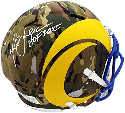Marshall Faulk potpisao Los Angeles Rams Speed autentičnu Camo NFL kacigu sa NFL kacigama sa natpisom HOF 20xi sa autogramom