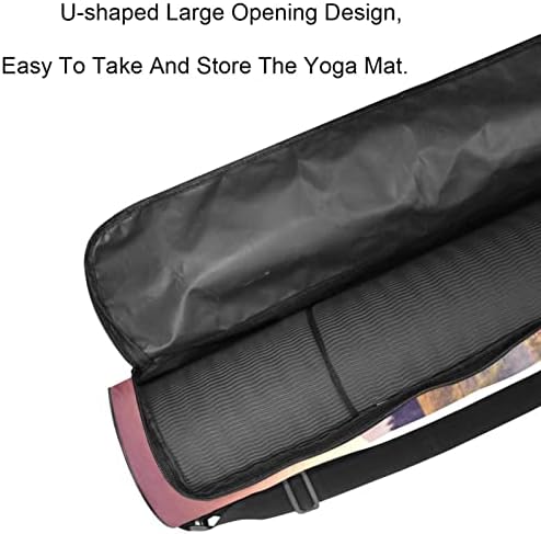 RATGDN Yoga Mat torba, vrtno cvijeće pejzažna Vježba Yoga Mat Carrier full-Zip Yoga Mat torba za nošenje sa podesivim remenom za žene