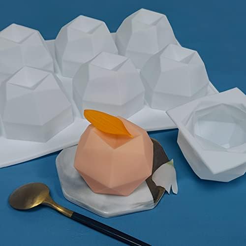DD-Life 2 kom 8 Capty Diamond Polygonal silikonski kalup za torte, DIY ručno rađeni kalup za svijeće, sredstvo za pečenje za muffin
