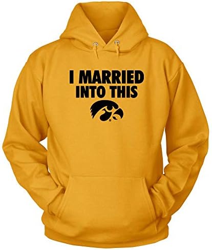 Fanprint Iowa Hawkees majica - u braku sam se u vezi s ovom - zlatnom majicom