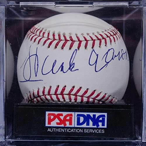 Hank Aaron potpisao je autogramiranog OML Baseball PSA / DNK Ocjenjivanu metvu 9 - autogramirani bejzbol