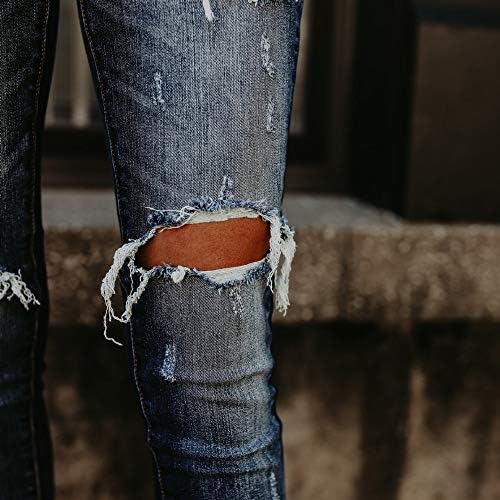 Yuzhih 2023 Ženski viseći stručni stisak Skinny Jeans Y2K nevolje za rupu Traper Slim Fit Hlače za ljetnu ulicu