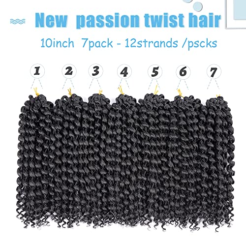 Umylar Passion Twist Hair 10 inča zadebljana 7 pakovanja vodenog Vala Heklana kosa kratka strast Twist Bohemian pletenice sintetičko