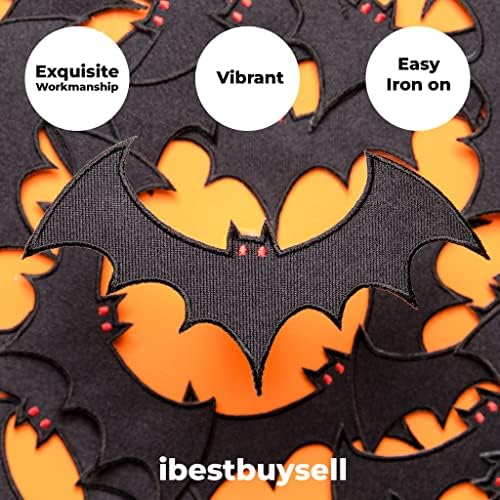 5 PC šišmir Iron na momačima za odjeću - zastrašujuća patch - slatka patcha - zakrpe za halloween za zabavu - crni šišmiši Halloween