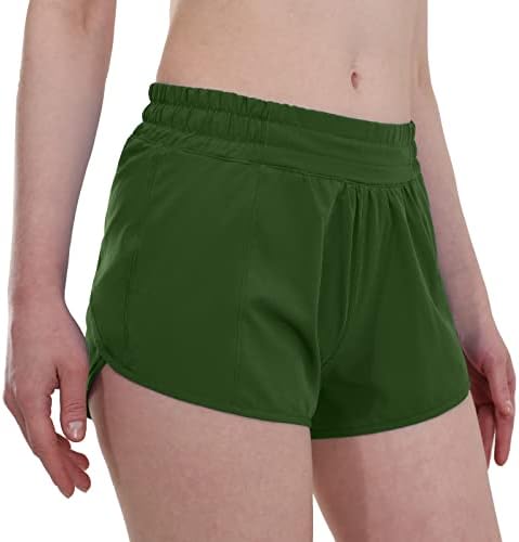 Aurefin trčanja za žene, lagane atletske kratke hlače sa mrežnim oblogom i zip džepom Brze vježbanje sportskih kratkih vještina