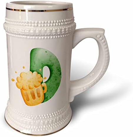 3drose ST Patricks slatkiš Monogram Početni D - 22oz Stein krigla